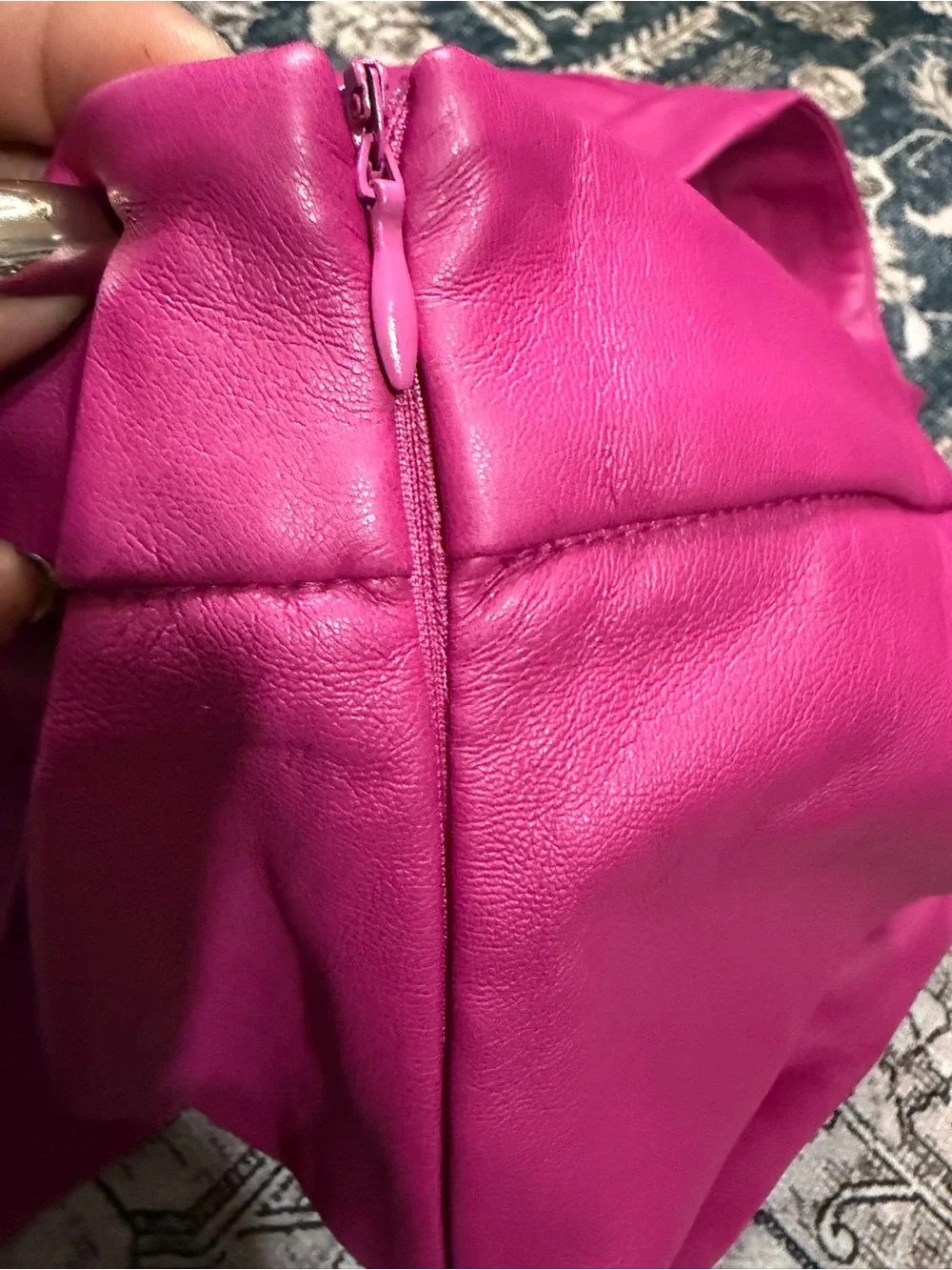 Sincerely Jules Hot Pink Faux Leather Skort